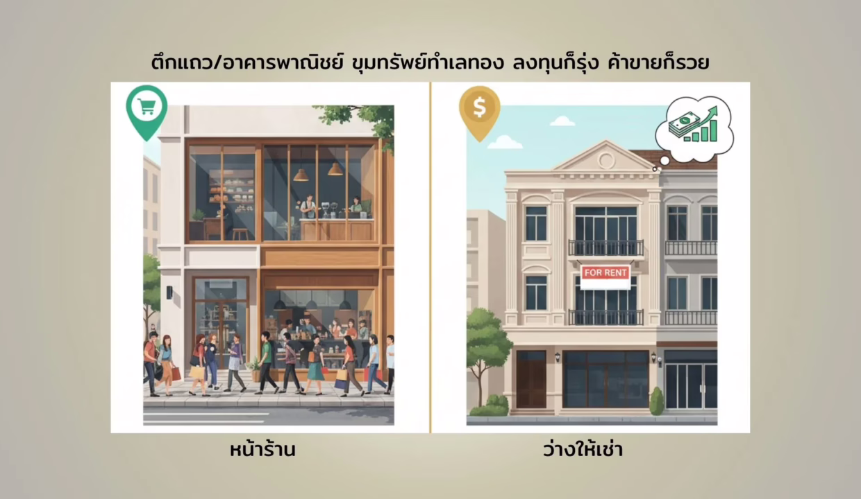 ตึกแถว/อาคารพาณิชย์ ขุมทรัพย์ทำเลทอง ลงทุนก็รุ่ง ค้าขายก็รวย