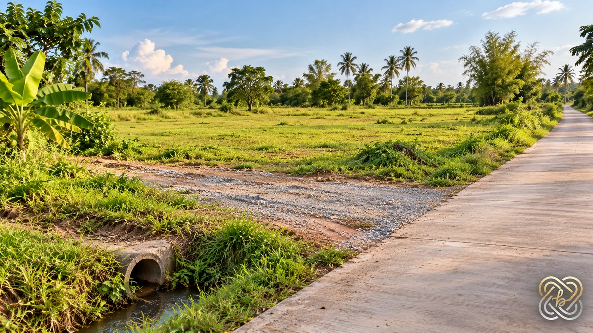 ตัวอย่างจำลองคำบรรยายภาพหน้างานที่ระบุจุดถ่าย ทิศทาง และวันที่ภาพ