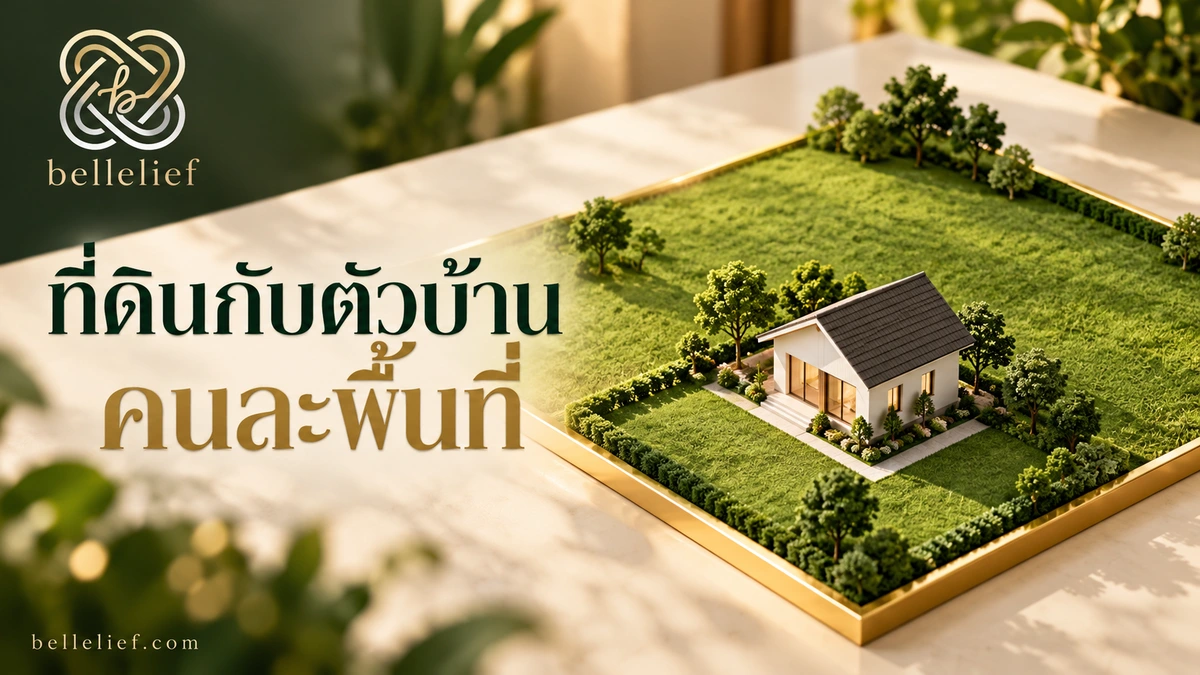 ภาพเปรียบเทียบขอบเขตที่ดินกับพื้นที่ภายในบ้านเพื่อช่วยอ่านประกาศ